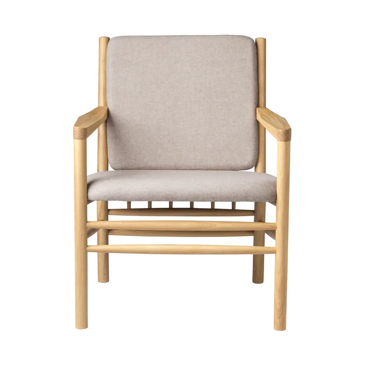 J147 fåtölj, Oak lacquered-light grey FDB Møbler