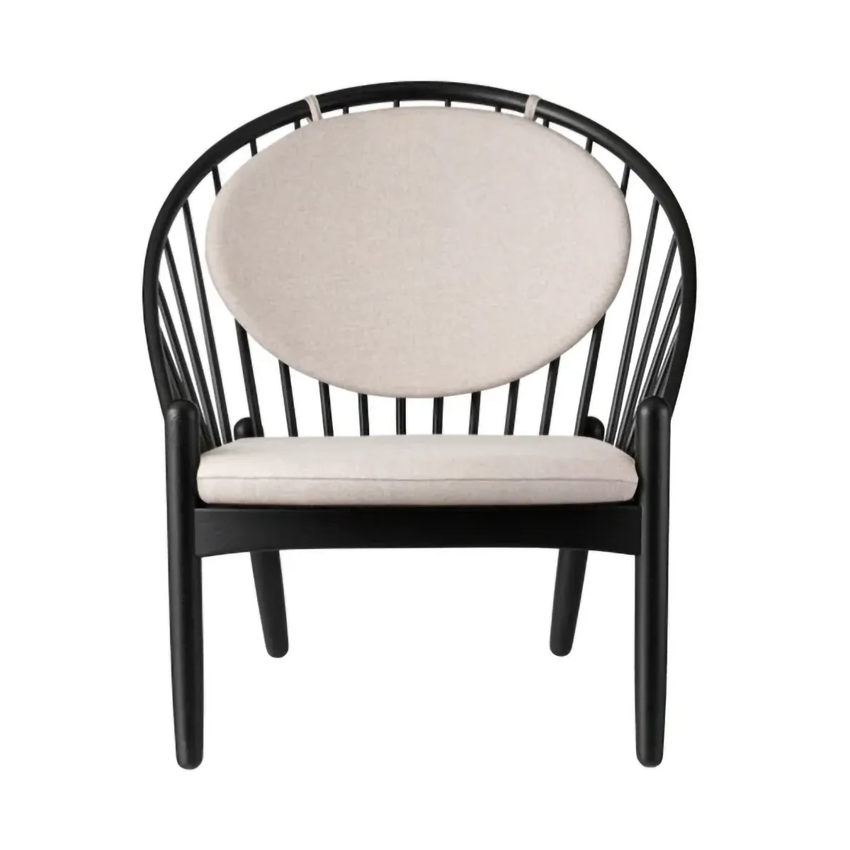 J166 Jørna stol, Black painted oak-beige FDB Møbler