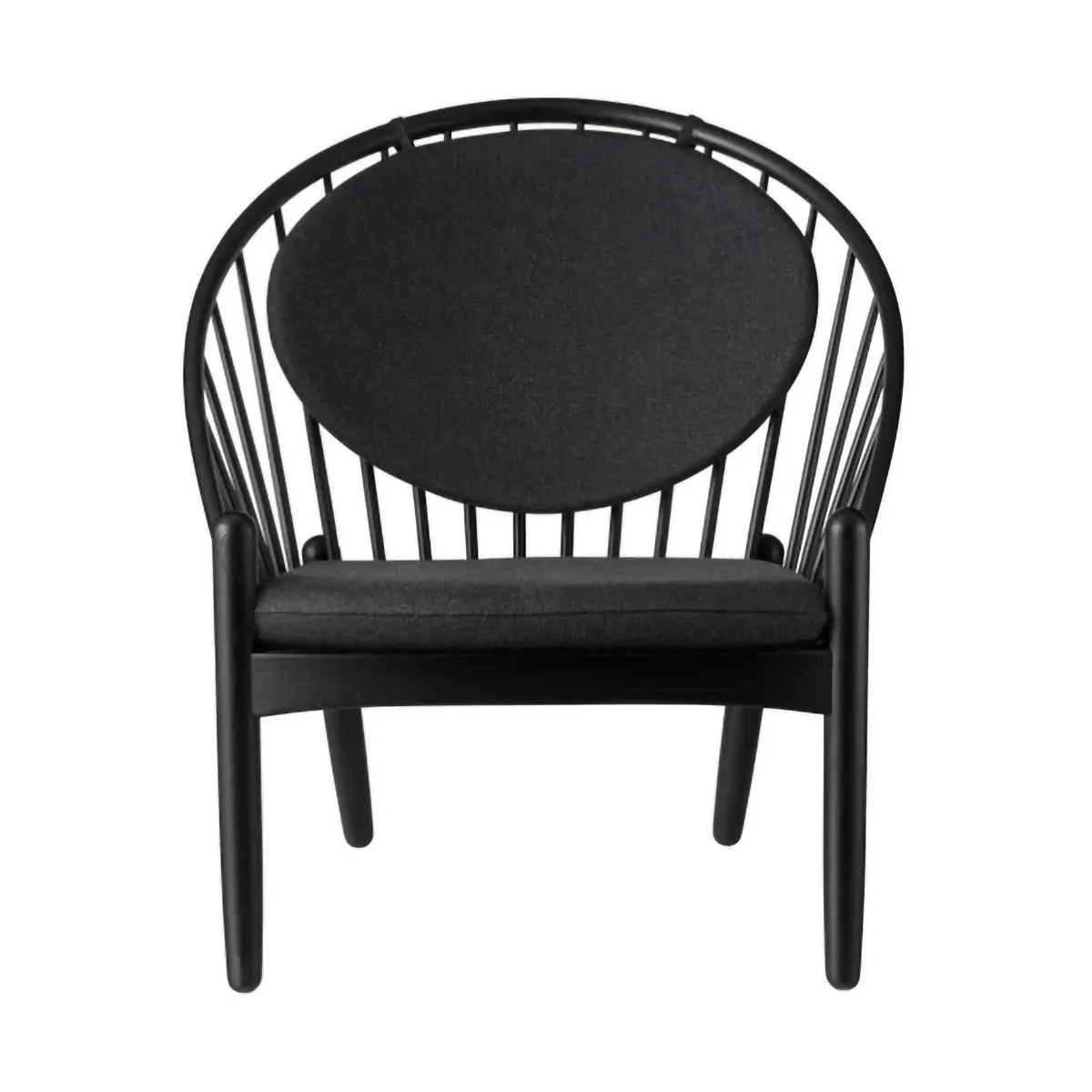 J166 Jørna stol, Black painted oak-dark grey FDB Møbler