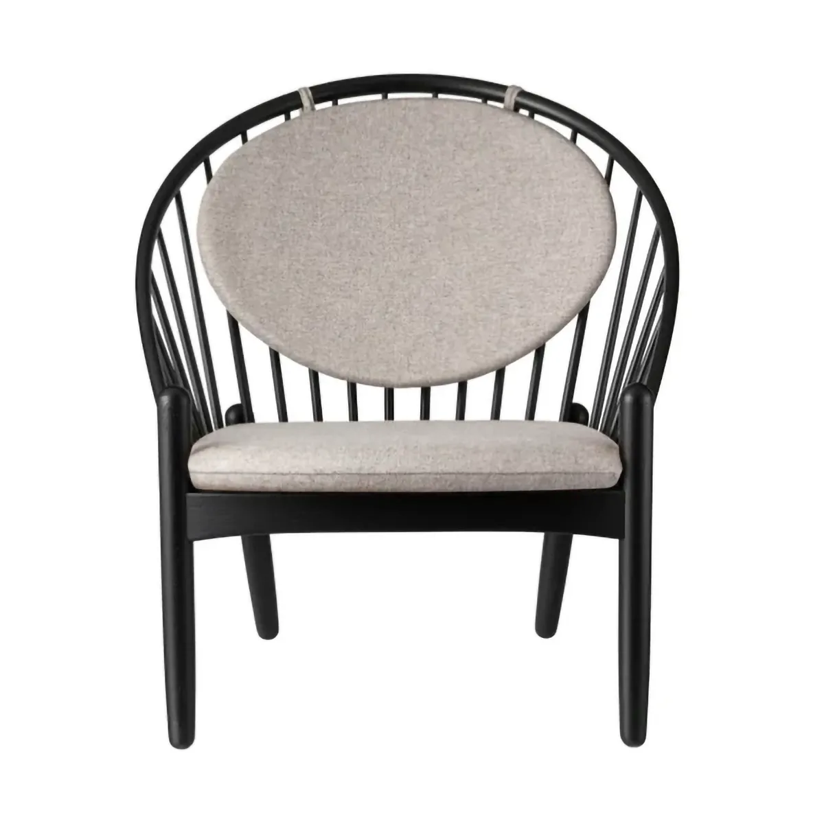 J166 Jørna stol, Black painted oak-light grey FDB Møbler