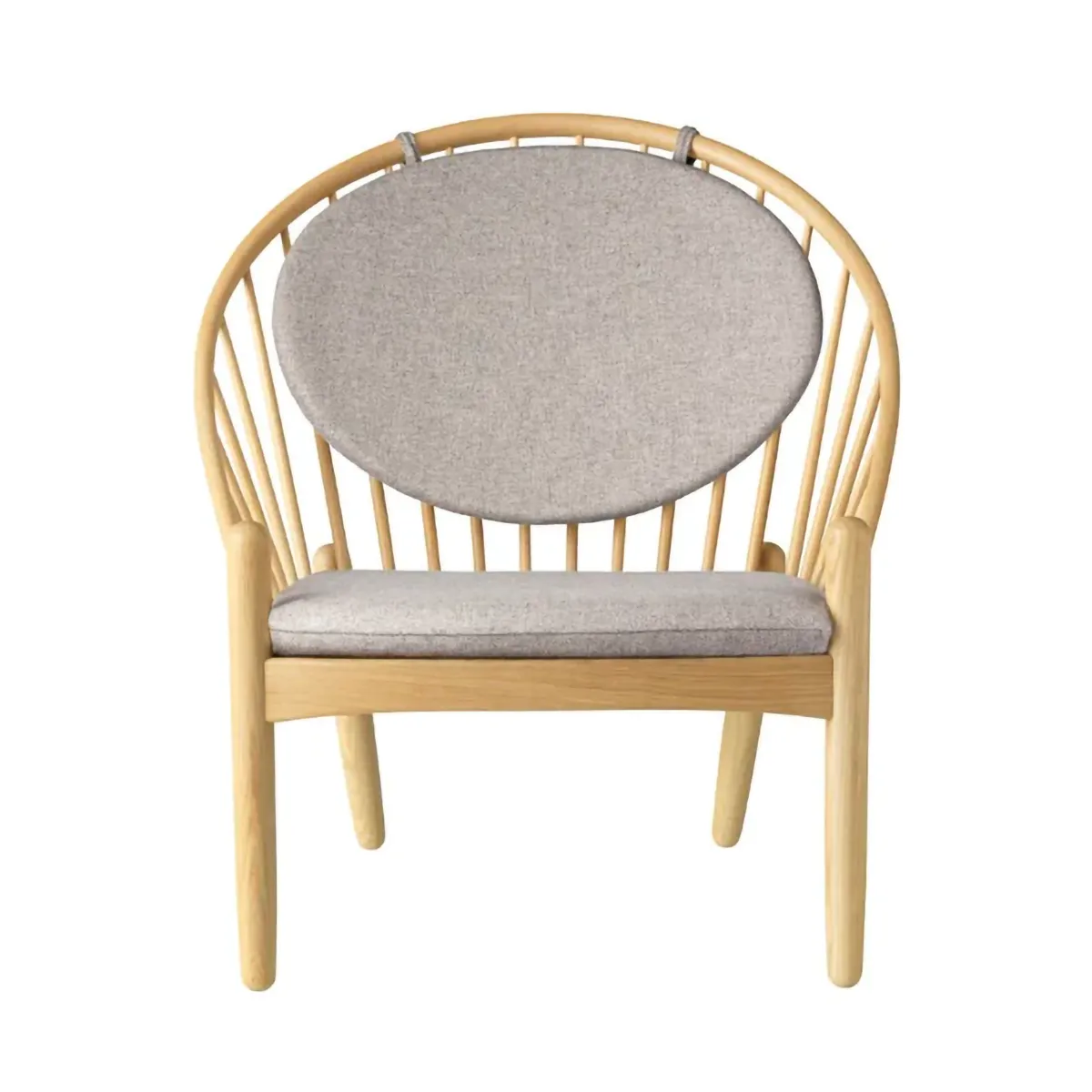 J166 Jørna stol, Oak lacquered-light grey FDB Møbler