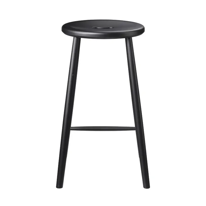 J27C Counter barstol - Beech black painted - FDB Møbler