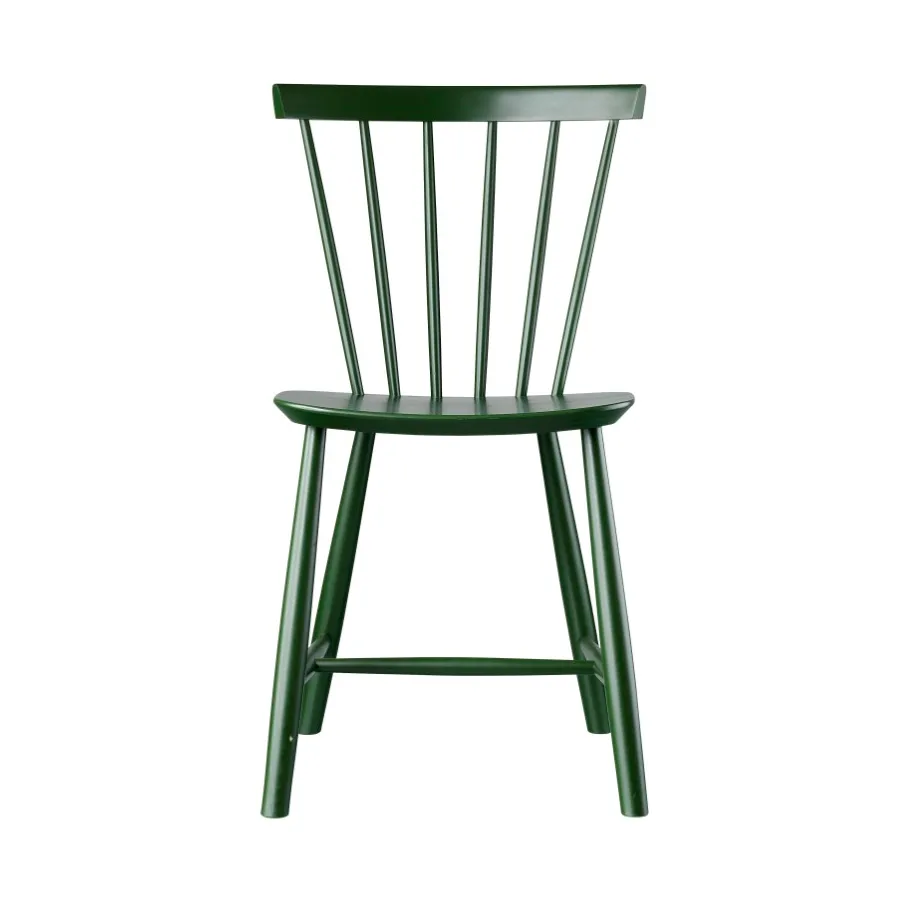 J46 stol, Beech bottle green painted FDB Møbler