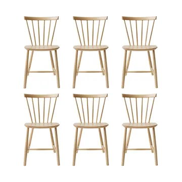 J46 stol, Beech nature lacquered, 6-pack - FDB Møbler
