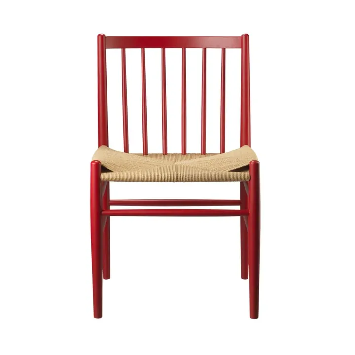 J80 stol - Ruby red beech-paper cord - FDB Møbler