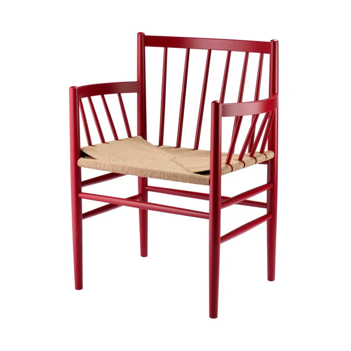 J81 karmstol, Ruby red beech-paper cord FDB Møbler