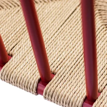 J81 karmstol - Ruby red beech-paper cord - FDB Møbler