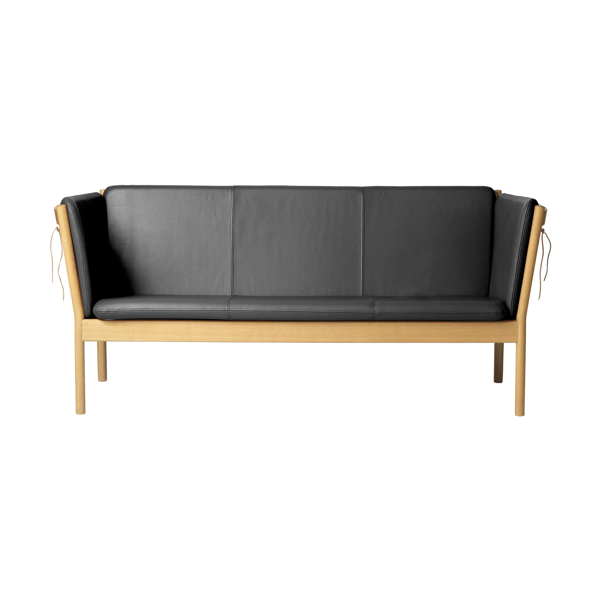 L45 MK154 soffa, Lackerad ek-läder svart FDB Møbler