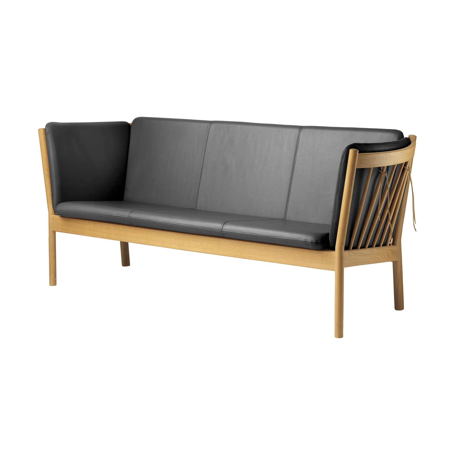 L45 MK154 soffa, Lackerad ek-läder svart FDB Møbler