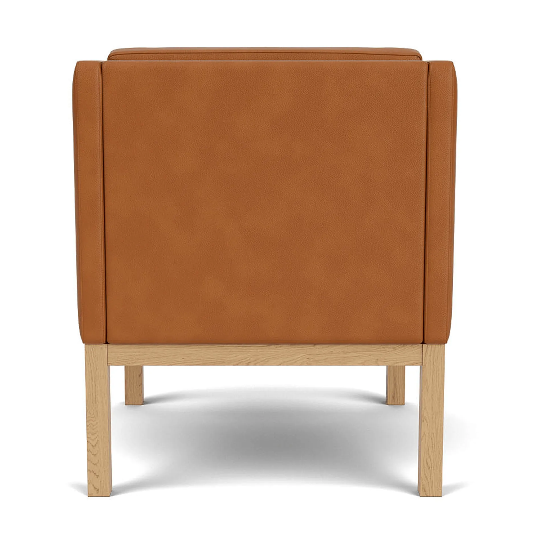 L46 MK155 easy chair karmstol, Lackerad ek-läder cognac FDB Møbler