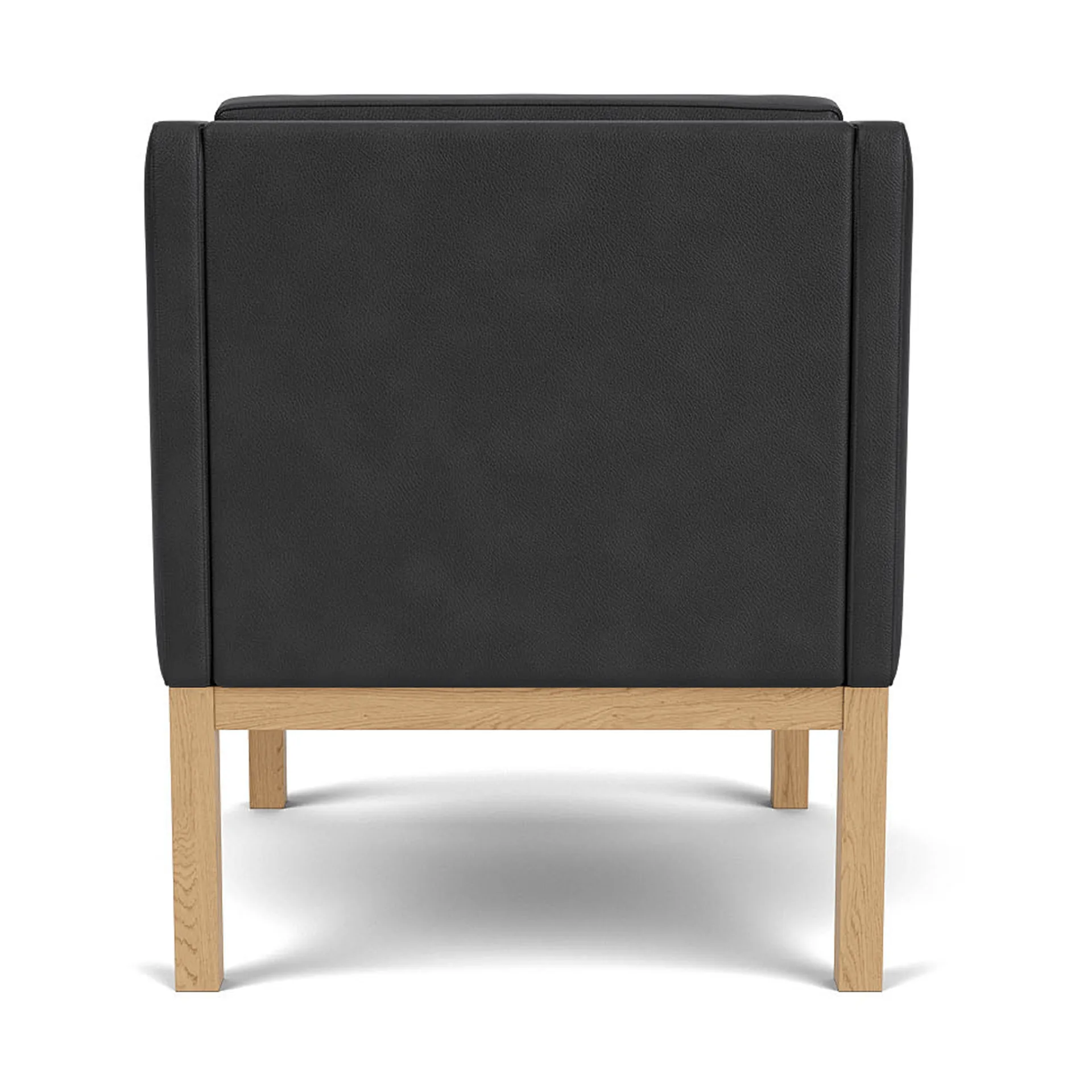 L46 MK155 easy chair karmstol, Lackerad ek-läder svart FDB Møbler