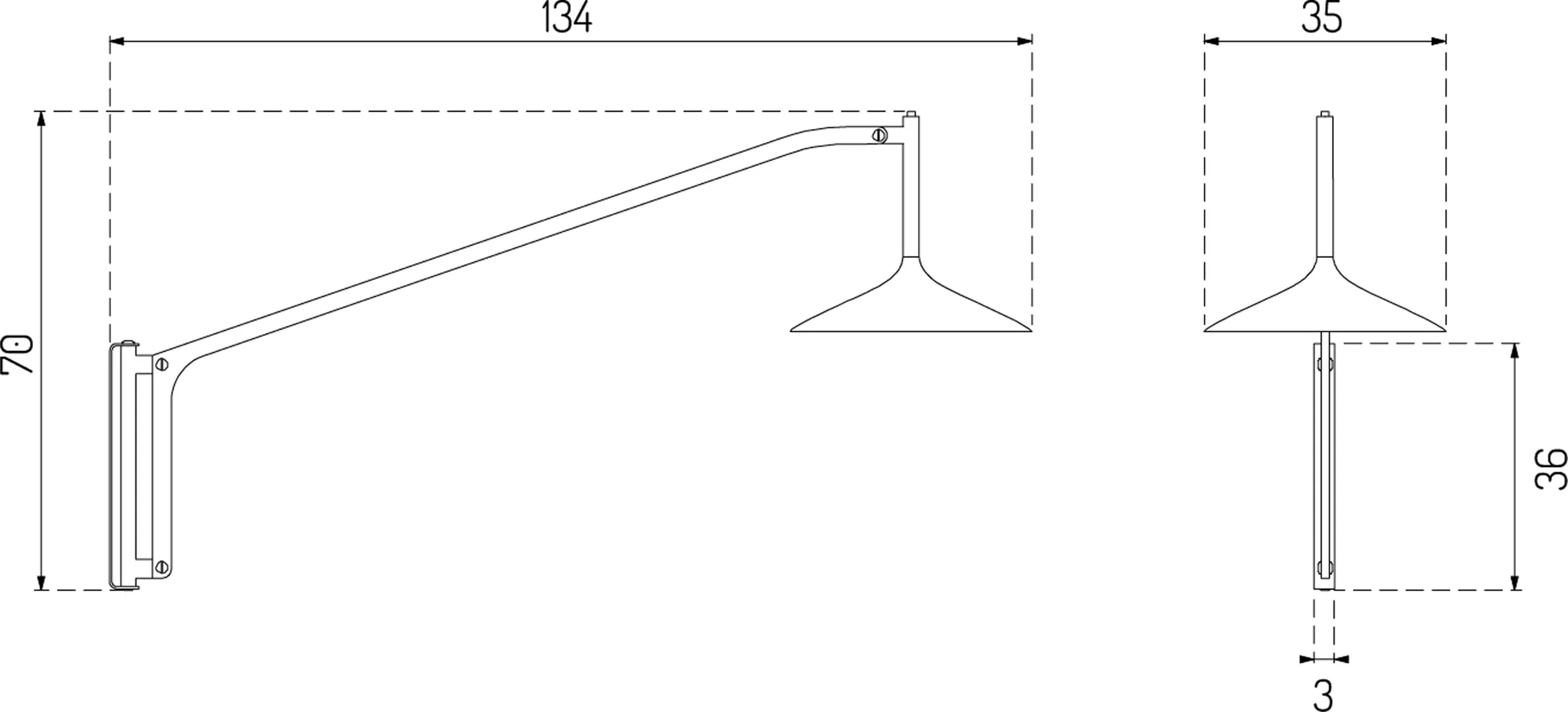 U17 Hasle vägglampa, Olive green, 134 cm FDB Møbler
