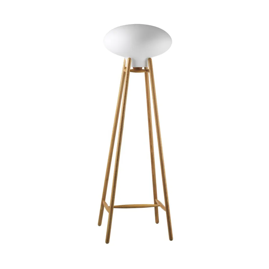 U5 Hiti golvlampa, Opal glass-oak nature lacquered FDB Møbler