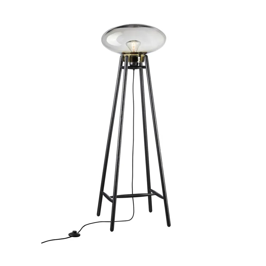U5 Hiti golvlampa, Smokey grey-oak black painted FDB Møbler