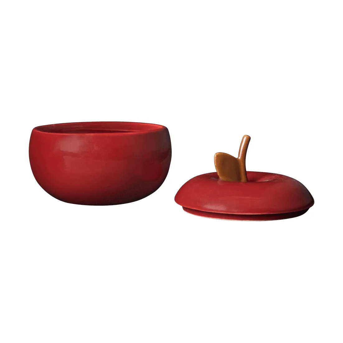 Apple keramikskål med lock, Deep red, Ø9,5 cm Ferm Living