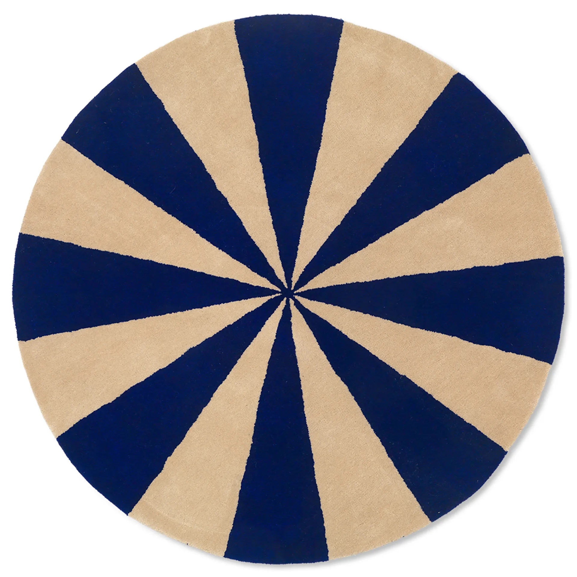 Arch handtuftad matta Ø130 cm, Bright blue-Off white Ferm Living