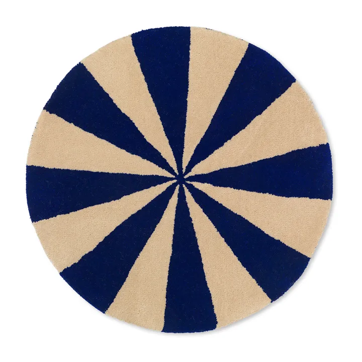 Arch handtuftad matta Ø70 cm - Bright blue-Off white - Ferm Living