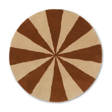 Arch handtuftad matta Ø70 cm - Dark brick-Off white - Ferm Living