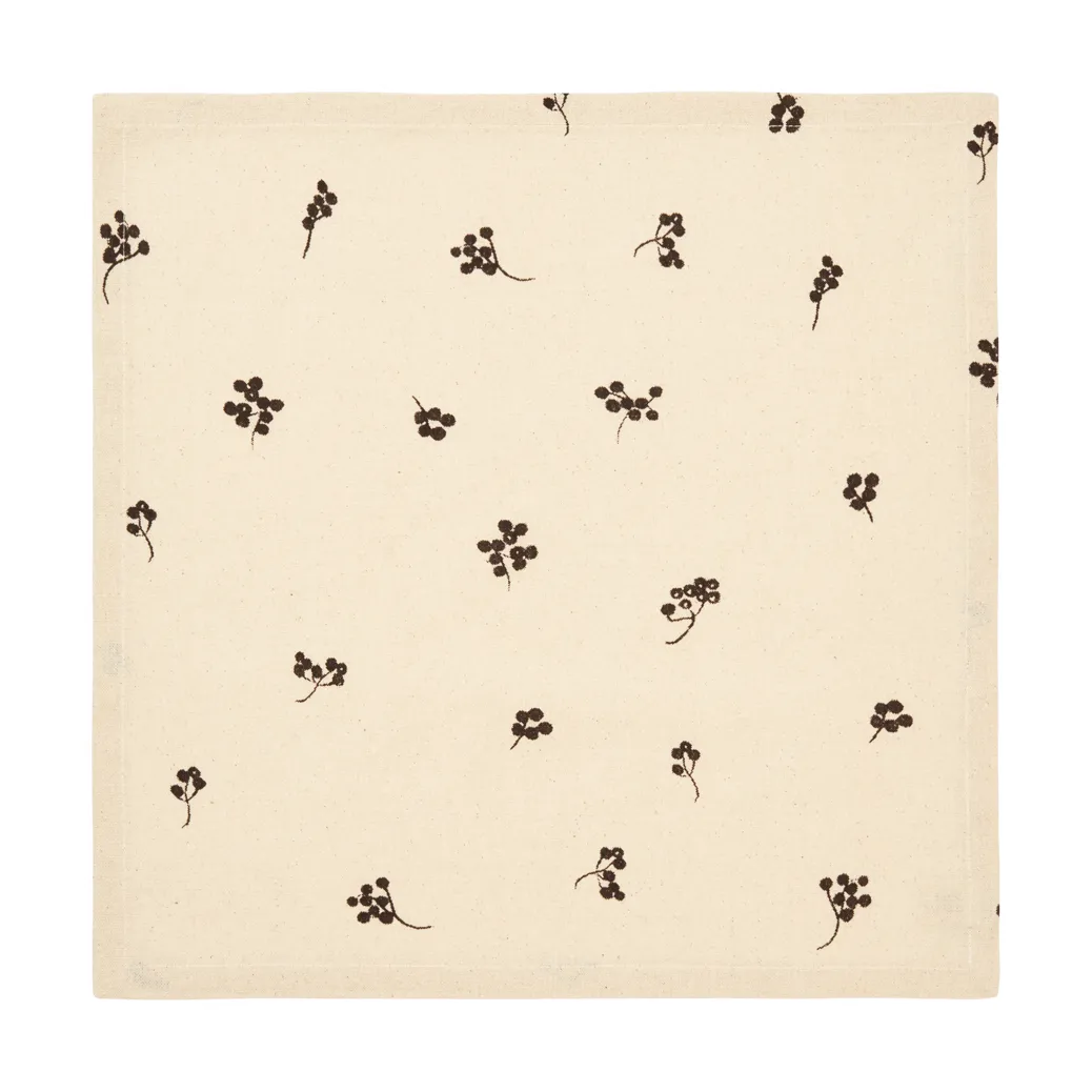 Baies bomullsservett 40x40 cm 4-pack, Natural-dark chocolate Ferm Living