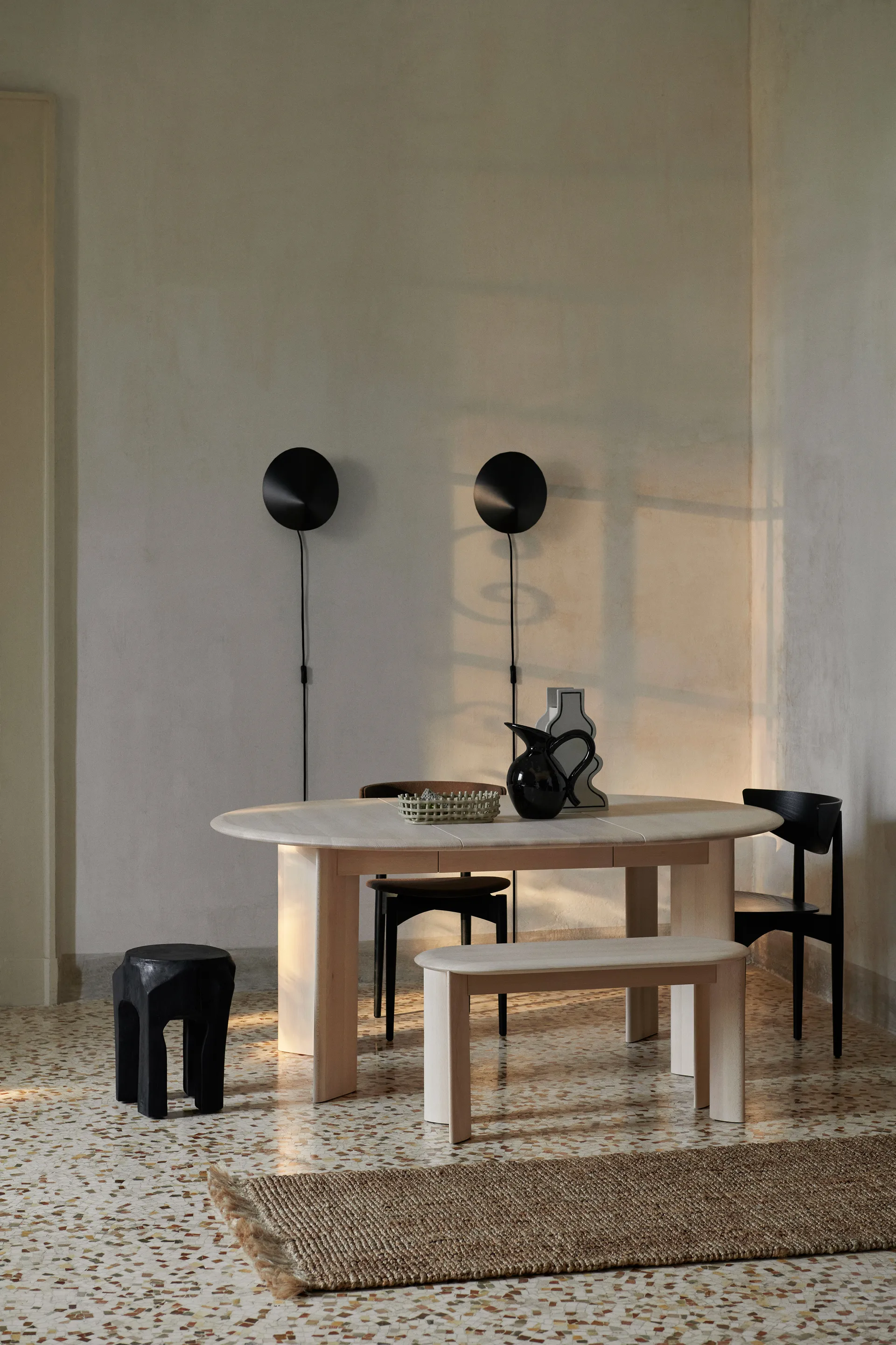 Bevel bänk 90 cm, Vitoljad bok Ferm Living