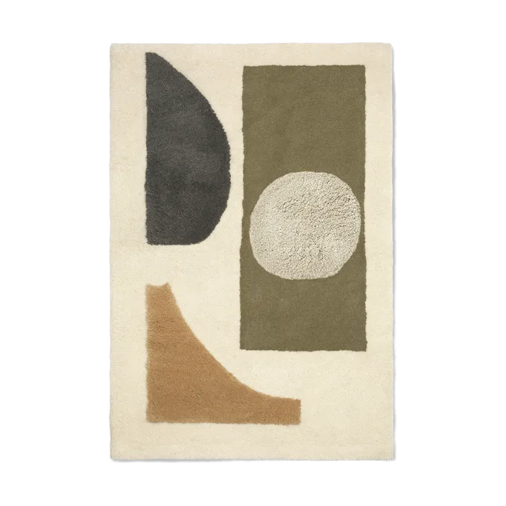 Bloco tuftad matta - Green-off white, 120x180 cm - Ferm Living