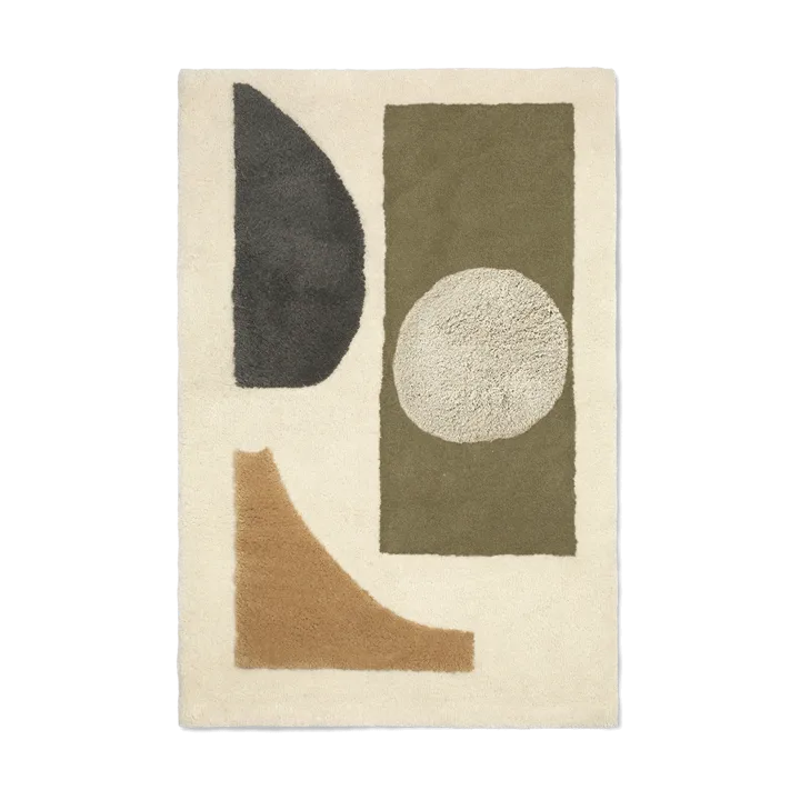 Bloco tuftad matta - Green-off white, 80x120 cm - Ferm Living