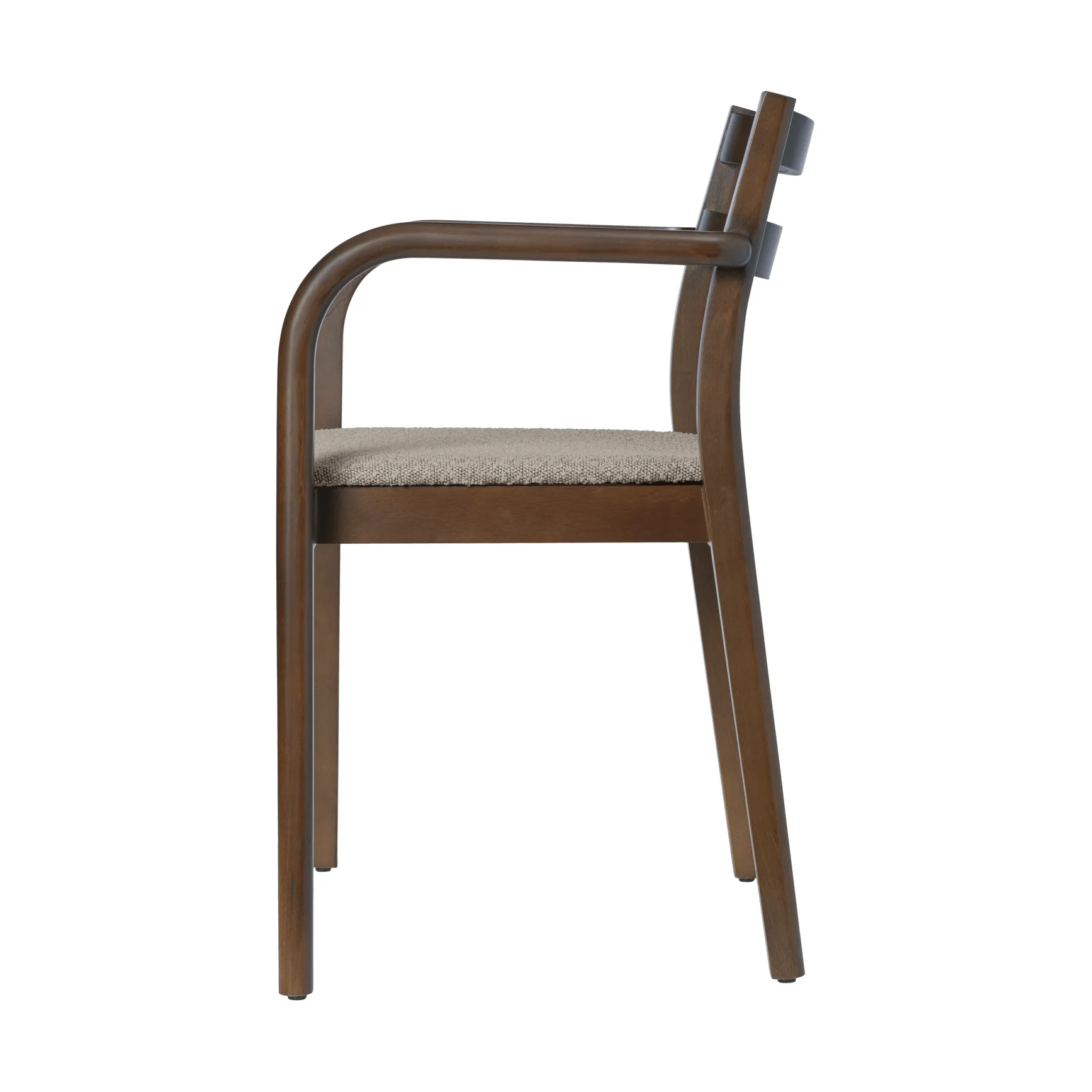 Boda karmstol, Klädd sits rugged bouclé, dark stained-natural Ferm Living