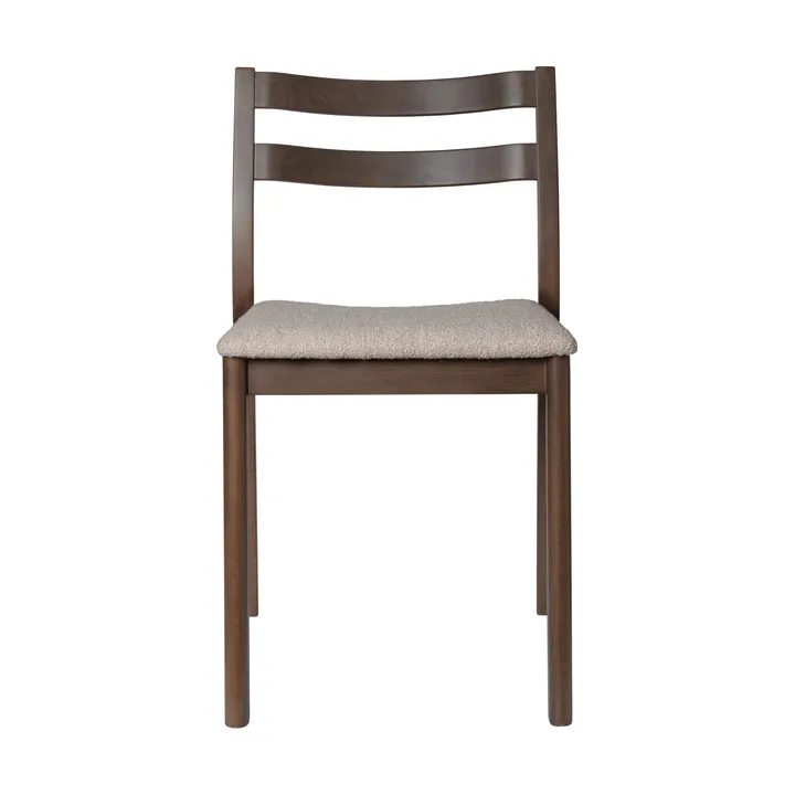 Boda stol - Klädd sits soft bouclé, mörkbetsad bok-natural - Ferm Living