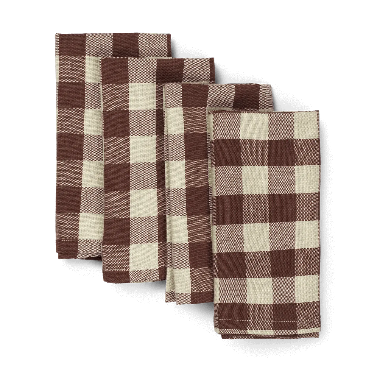 Bothy Check bomullsservett 40x40 cm 4-pack, Cinnamon-grey green Ferm Living
