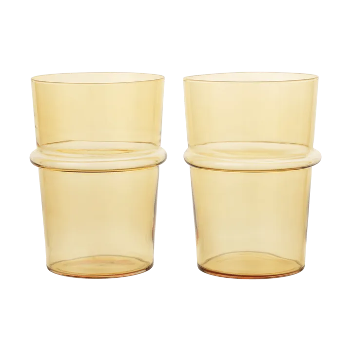 Boya dricksglas högt 45 cl 2-pack - Yellow - Ferm Living