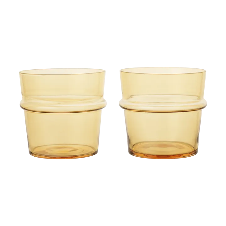 Boya dricksglas lågt 30 cl 2-pack - Yellow - Ferm Living