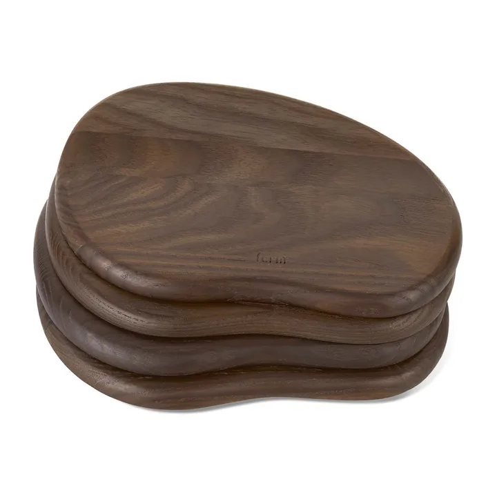 Cairn butter boards bricka 4-pack - Dark Brown - Ferm Living