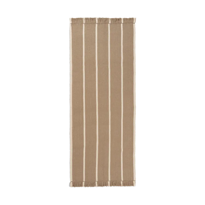 Calm kelim gångmatta - Dark Sand, Off-white, 80x200 cm - Ferm Living