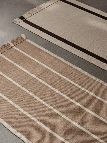 Calm kelim gångmatta - Dark Sand, Off-white, 80x200 cm - Ferm Living
