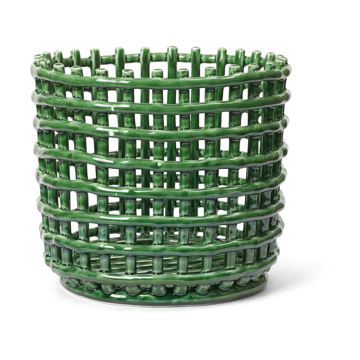 Ceramic flätad korg Ø23,5 cm, Emerald Green Ferm Living