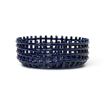 Ceramic flätad skål - Blue - Ferm Living