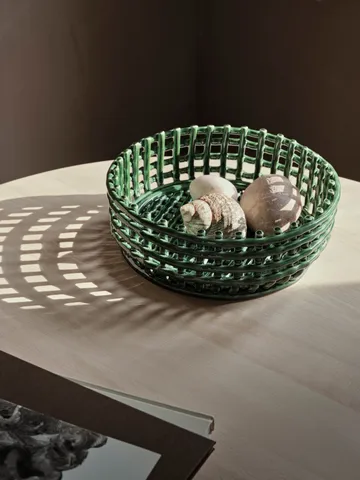 Ceramic flätad skål - Emerald Green - Ferm Living