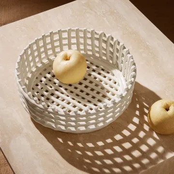 Ceramic flätad skål - Off-white - Ferm Living