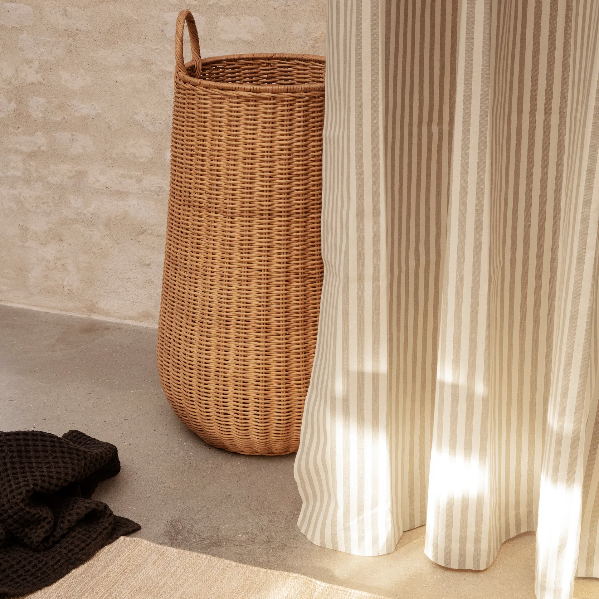 Chambray duschdraperi, Sand-off white Ferm Living