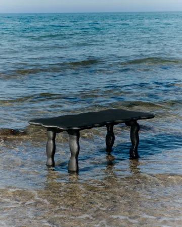 Dal Piece soffbord 100x50x47 cm - Black Aluminium - Ferm Living