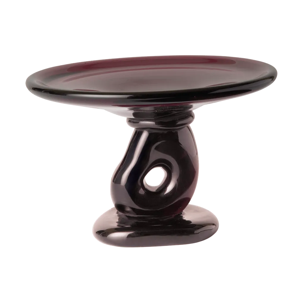 Damo glass centerpiece fat Ø21 cm, Dark Grape Ferm Living