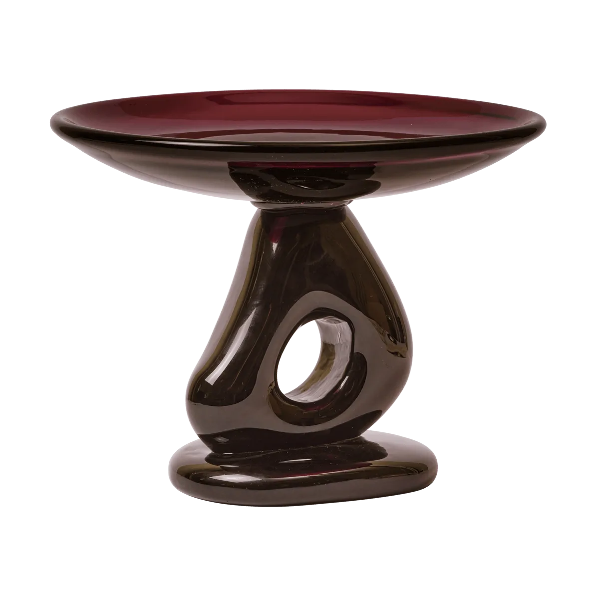 Damo glass centerpiece fat Ø30 cm, Dark grape Ferm Living