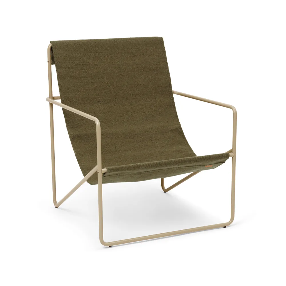 Desert lounge chair, olive, cashemere stativ Ferm Living