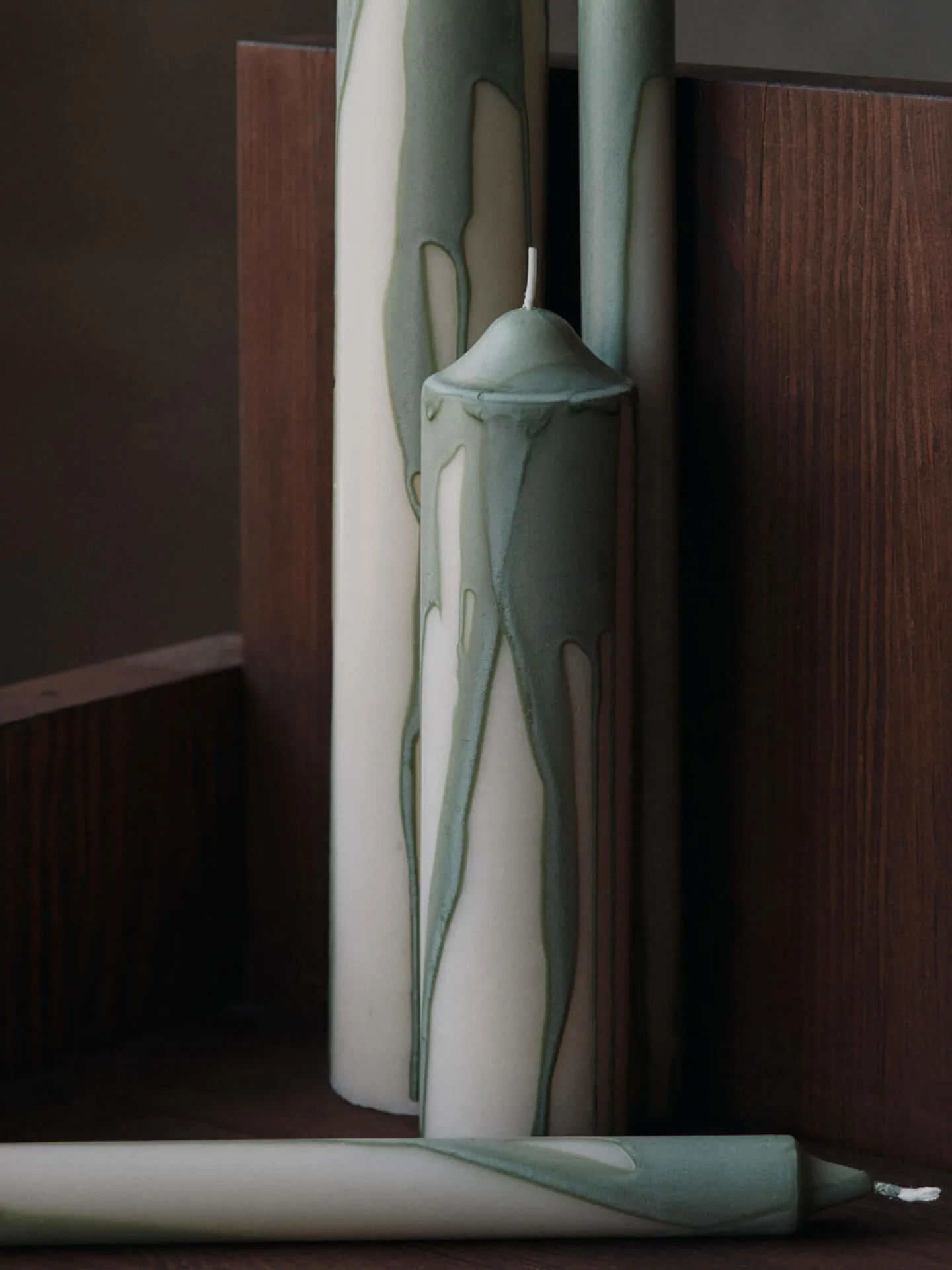Dryp blockljus, Tea Green, 20 cm Ferm Living