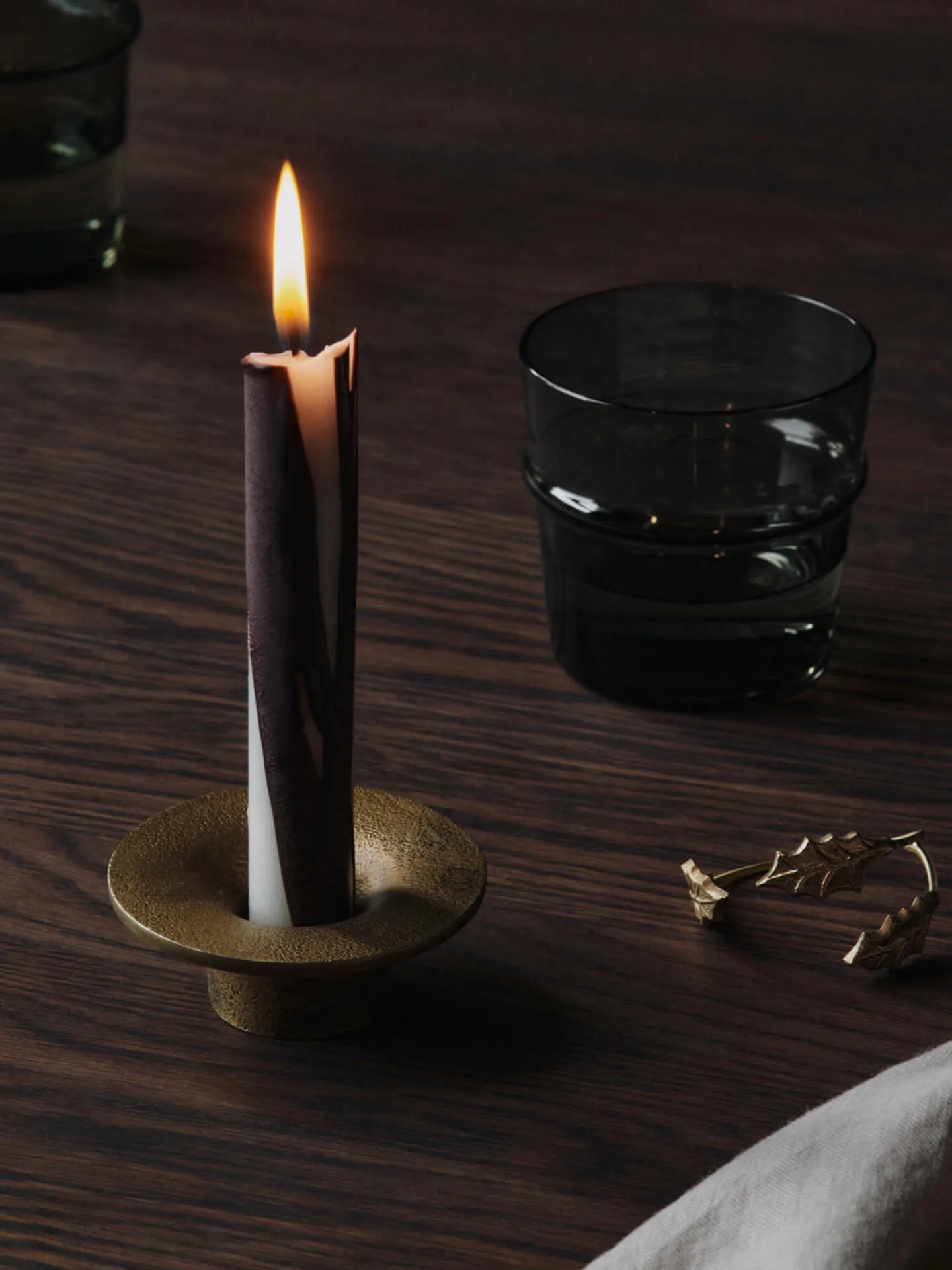 Dryp stearinljus 2-pack, Dark Chocolate Ferm Living