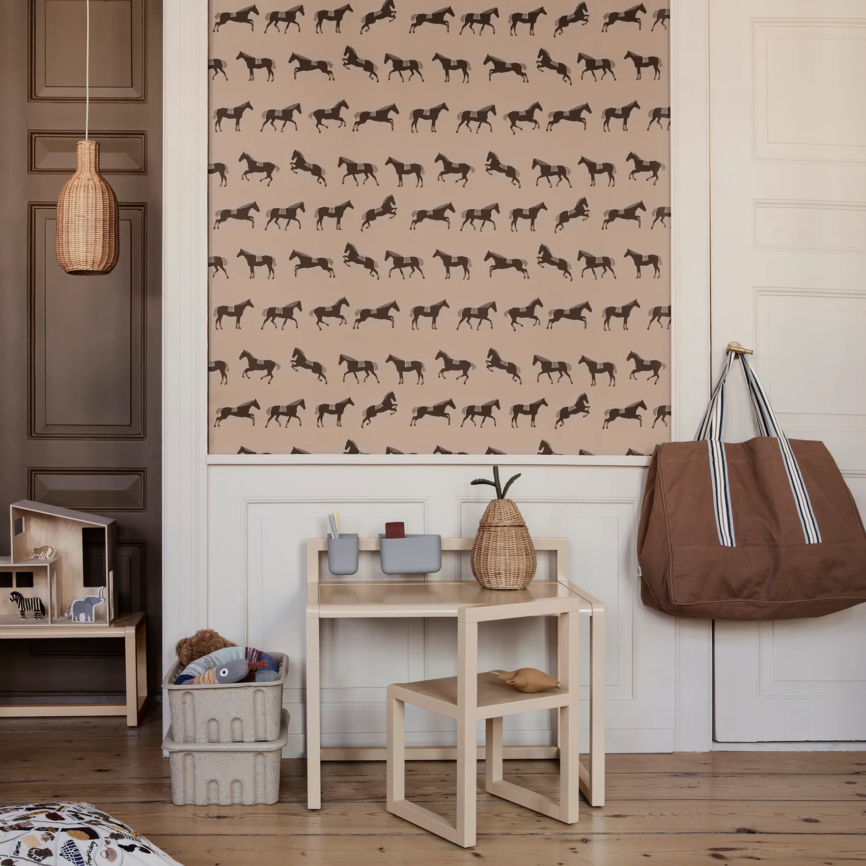 Ferm förvaringslåda med lock papper 2-pack, Brun Ferm Living