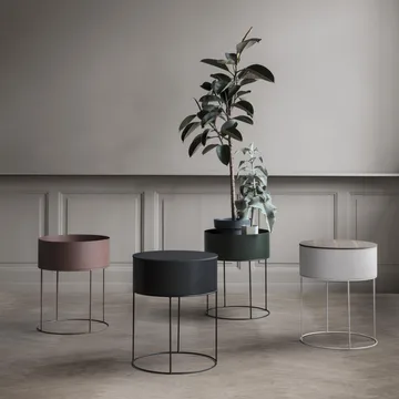 Ferm Living plant box rund - ljusgrå - Ferm Living