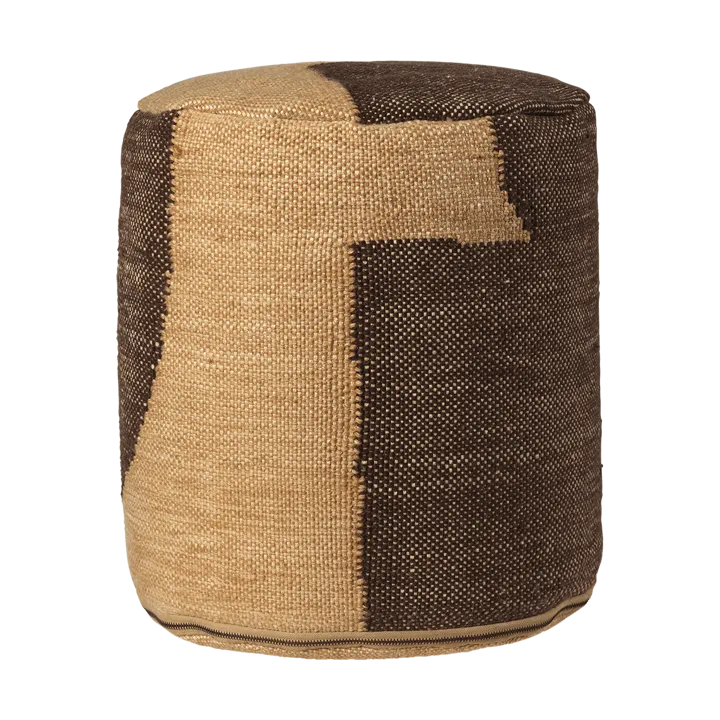 Forene cylinder pouf sittpuff Ø38x42 cm - Tan-Chocolate - Ferm Living