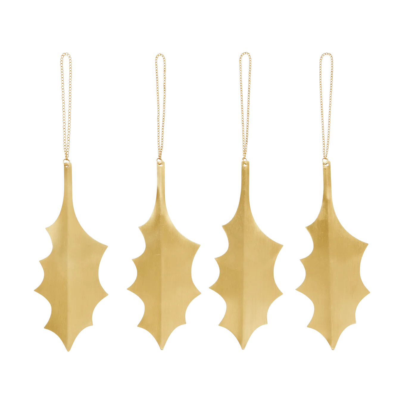 Holly leaf dekorationshänge 13,5 cm 4-pack, Brass Ferm Living