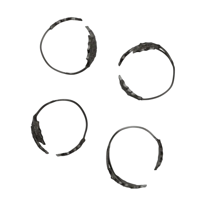 Holly leaf servettring Ø5,3 cm 4-pack - Black Brass - Ferm Living